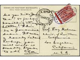 Australisch zegel George V 1½ pence rood met velrand met KPM stempel S.S. Nieuw Holland en tevens Loose Ship Letter Sydney op