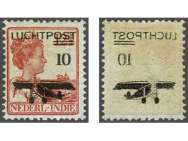 10 op 12½ cent met variëteit volledige spiegeldruk op achterzijde, pracht ex.