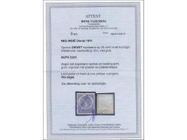 25 cent violet met foutdruk kopstaande opdruk, fraai ex. (2 dunne plekjes, licht getint) met certificaat Vleeming 2017, cat.w