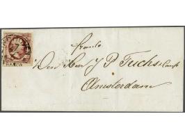 Eindhoven C groot (Ey 125) op 10 cent rood plaat IV pos. 22 op kleinformaat briefomslag 27-6-1858 naar Amsterdam