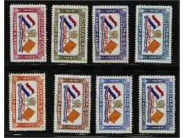 Prins Bernhard-fonds 10 cent t/m 50 cent alle met opdruk SPECIMEN doch zonder perforatiegat, zeldzame set, meest pracht ex. (