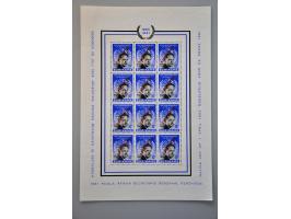 Dag Hammarskjöld 10 cent blauw en zwart en 20 cent paars en zwart in 2 vellen van 12 ex. met opdruk specimen  
