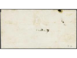 Goor B (Ey 100) op 5 cent blauw plaat III pos. 84 op briefomslag van Markelo (langstempel achterzijde) 5-6-1857 naar Delden, 