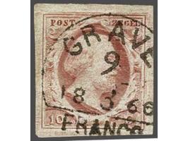 Grave C (Ey 250) op 10 cent dofrood plaat V pos. 53, pracht ex.