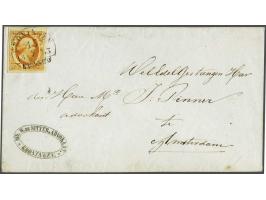 Groningen B klein (Ey 100) op envelop 15-7-1853 maar Amsterdam, pracht ex.