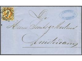 Roermond C groot (Ey 200) luxe op 15 cent donkeroranje op vouwbrief 8-3-1855 naar Amsterdam, pracht ex. (verticaal archiefvou
