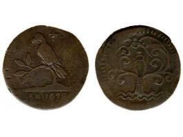 Suriname 4 duiten Papegaai 1679 frº