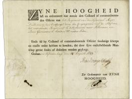 pakket met plakkaten, ordonantien, etc. waarbij een met originele handtekening Willem I