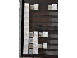 puntstempels, collectie tussen 1-255 op diverse waarden en emissies w.b. mooie afdrukken en betere kantoren, totaal ca. 300 e
