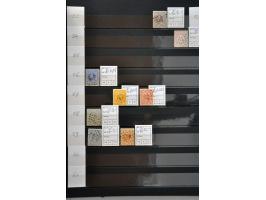 puntstempels, collectie tussen 1-255 op diverse waarden en emissies w.b. mooie afdrukken en betere kantoren, totaal ca. 300 e