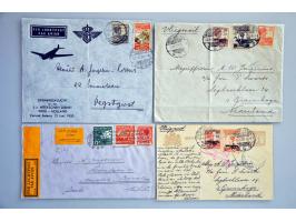 collectie poststukken (ruim 700 ex.) vanaf emissie 1864 w.b. meng- en combinatiefrankeringen, aangetekend, expresse, retour (