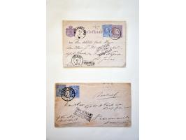 collectie poststukken (ruim 700 ex.) vanaf emissie 1864 w.b. meng- en combinatiefrankeringen, aangetekend, expresse, retour (