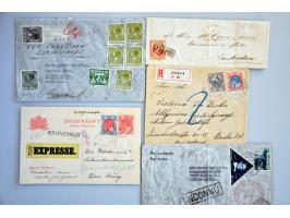 collectie poststukken (ruim 700 ex.) vanaf emissie 1864 w.b. meng- en combinatiefrankeringen, aangetekend, expresse, retour (