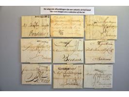 collectie en voorraad **/* en gestempeld in envelop,  2 albums en 2 insteekboeken 