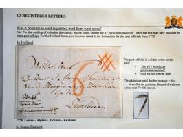 2 aangetekend verzonden omslagen resp. (potlood Leiden 1775) naar Zwaluwen No. 46 wordt zeer Gerecommandt. met 6 St. (en 1 St