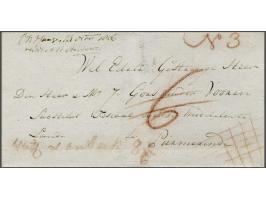 Frisse aangetekende omslag van Haage (achterzijde cursief vertrekstempel) naar Purmerend, voorzijde gedateerd 14 Nov 1806, 6 