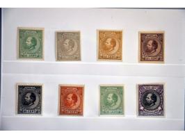 emissie 1872, 8 Berlijnse of Haarlemse kleurproeven tussen PC nrs. 84d-95p, pracht ex.