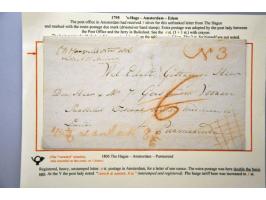 emissie 1852, nrs. 1 (9x) en 2 (18x) met franco-kastjestempels w.b. in afwijkende kleuren en zonder kastje