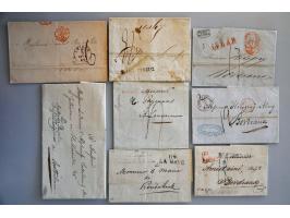 17 poststukken ca.1798-1860, vrijwel alle naar Frankrijk w.b. (D')HOLLANDE en departementstempels