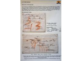 Entre Post, 6 poststukken met 2x franco Lingen (naar Workum, resp. 1756 port 9½ en 1768 port 13 St.), Beverwijk (1777 en 1782
