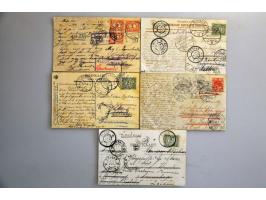 poststukken (ruim 150 ex.) met trein- en buspost w.b. klein formaat, expresse etc. in doosje 