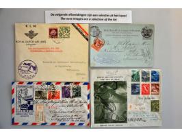 ca. 30 kg kantoorpost uitknipsels pakketkaarten 1980-1990 met Beatrix frankering in 2 verhuisdozen
