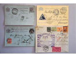 ca. 30 kg kantoorpost uitknipsels pakketkaarten 1980-1990 met Beatrix frankering in 2 verhuisdozen
