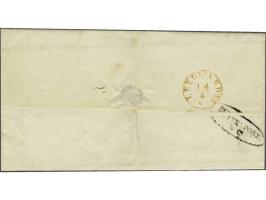 BUITENPOST D.W. ovaal distributiestempel op achterzijde brief Kollum Leeuwarden 21 april 1850 (aankomststempel 14/4), enig be