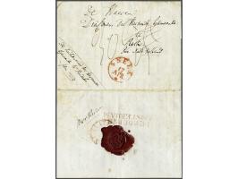 Complete vouwbrief naar Urk van Hindeloopen 10-4-1834 via Workum (geschreven op achterzijde) en Sneek abusievelijk naar Amste