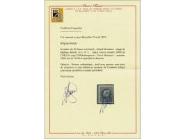 Albert I type Montenez 20 frank donkergroen Mechelse druk met certificaat Pierre Kaiser 2019, cat.w. 1050