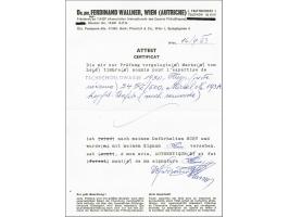 Airmail 24 koruna red brown with variety inverted overprint, very fine with 1963 Ferdinand Wallner certificate, cat.v. 300