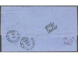 Stampless cover from Copenhague 31-10-1871 via Kiel and Saint Petersburg to Nykarleby (Finland) with all the relevant cachets