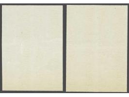 La Condamine 5 centavos in dark green and 20 centavos in black, plate proofs on thick hard paper in blocks of 4, very fine