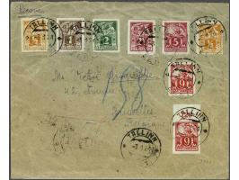 Workers ½ mark orange imperforated (4x), 1 mark browm imperforated (8x including block of 7), 2 mark green imperforated, 2½ m