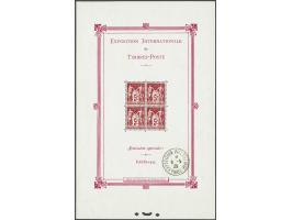 Exposition Paris 4x 5 francs carmine, exposition cancellation beneath the stamps, fine/very fine unmounted mint (some wrinkle