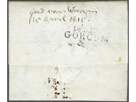 Complete brief van Den Haag 18-4-1815 via Gorinchem naar Werkendam met op achterzijde DÉB. 119 GORCUM in zwart, pracht ex. (l