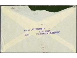 Polarfahrt 1931. 4 mark brown on cover to the icebreaker Malyguin, stamp very fine, cover faults (tear at front and small par
