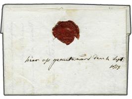  P.123.P. MEPPEL pracht afdruk in rood op frisse complete brief van Hogeveen 3 September 1813 aan het Consistorie der Israeli