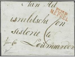  P.123 P. MEPPEL luxe afdruk in oranjerood op complete brief van Dwingeloo den 20 Septemb 1813 aan Het Israelitische Consisto