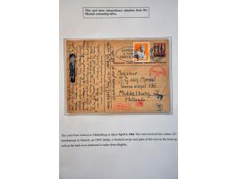Oscar I 2 skilling yellow, 4 skilling blue and 8 skilling carmine (3x) on cover from Sandøsund 11-8-1857 over Hamburg to Purm
