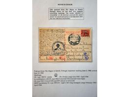 Oscar I 2 skilling yellow, 4 skilling blue and 8 skilling carmine (3x) on cover from Sandøsund 11-8-1857 over Hamburg to Purm