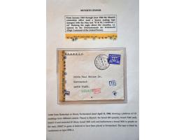Oscar I 2 skilling yellow, 4 skilling blue and 8 skilling carmine (3x) on cover from Sandøsund 11-8-1857 over Hamburg to Purm