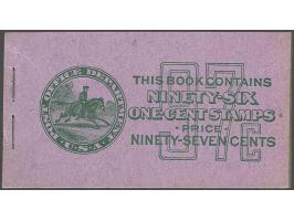 Booklet 97 cents green on lavender with 16 panes of 6 George Washington 1 cent green and waxed interleaves, very fine, cat.v.