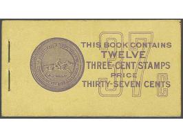 Test Booklet 37 cents violet on buff with 2 panes of 6 framed rectangles in purple and waxed glassine interleaves, very fine,