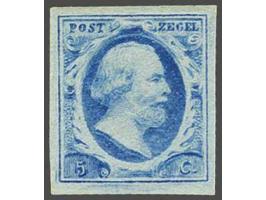 5 cent blauw plaat V pos. 57, pracht ex. met volle originele gom (miniem roestpuntje in gom), cat.w. 600