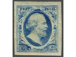 5 cent blauw plaat VI pos. 23 op dik papier, pracht ex. met minimaal plakkerspoortje en certificaat Vleeming 2019, cat.w. 600