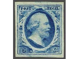 5 cent blauw plaat VI pos. 35 op dik papier, pracht ex., cat.w. 600