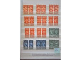 fiscals 1878, proofs in different denominations and colours, 35 pairs on carton paper