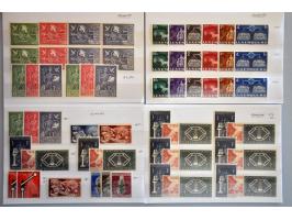 Forerunners 1949-1955, ** sets, many better as Greece 1951 (2x) Nato 1954 (5x) Luxembourg 1951 (2x), Saar 200 fr (2x)