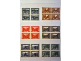 5 cent lichtblauw plaat III pos. 1/6 in verticaal paar met hoekvelrand en watermerklijn op briefomslag van Amsterdam 28-6-185